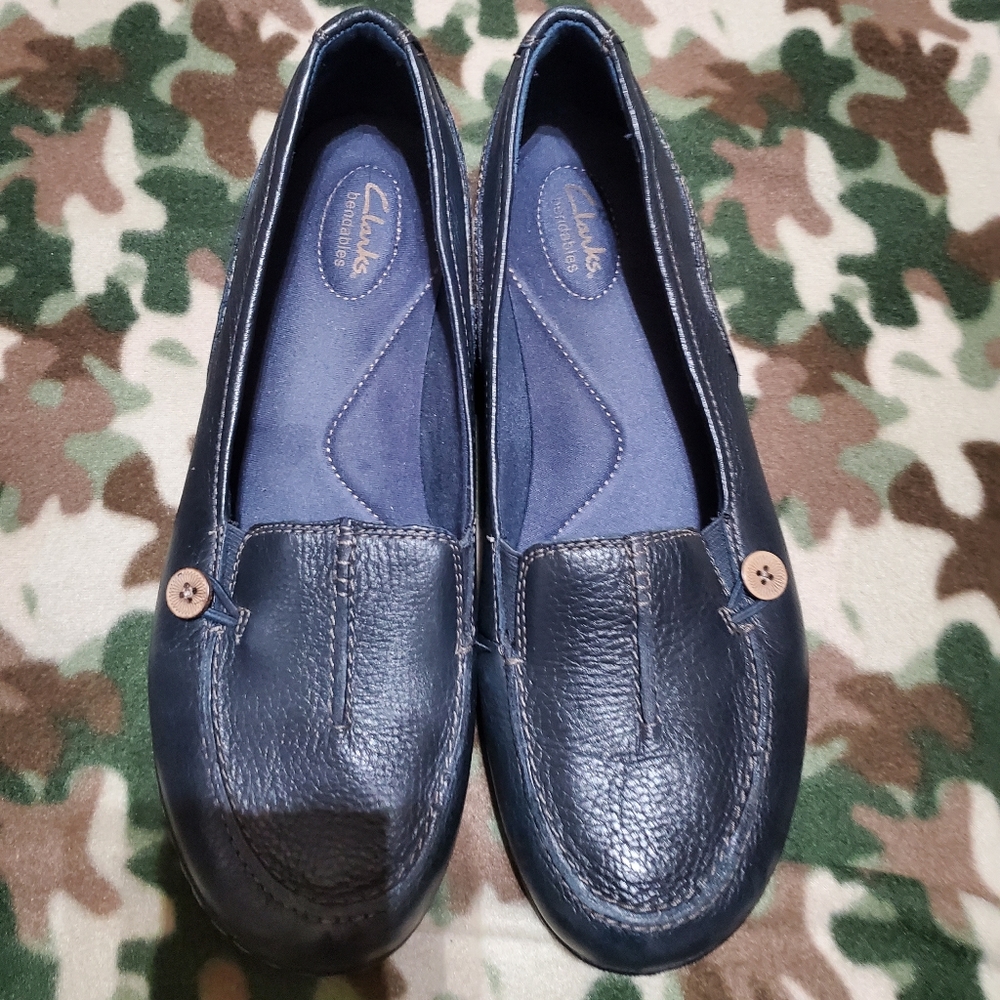 Clarks Bendables Leather women's flats SZ 12W